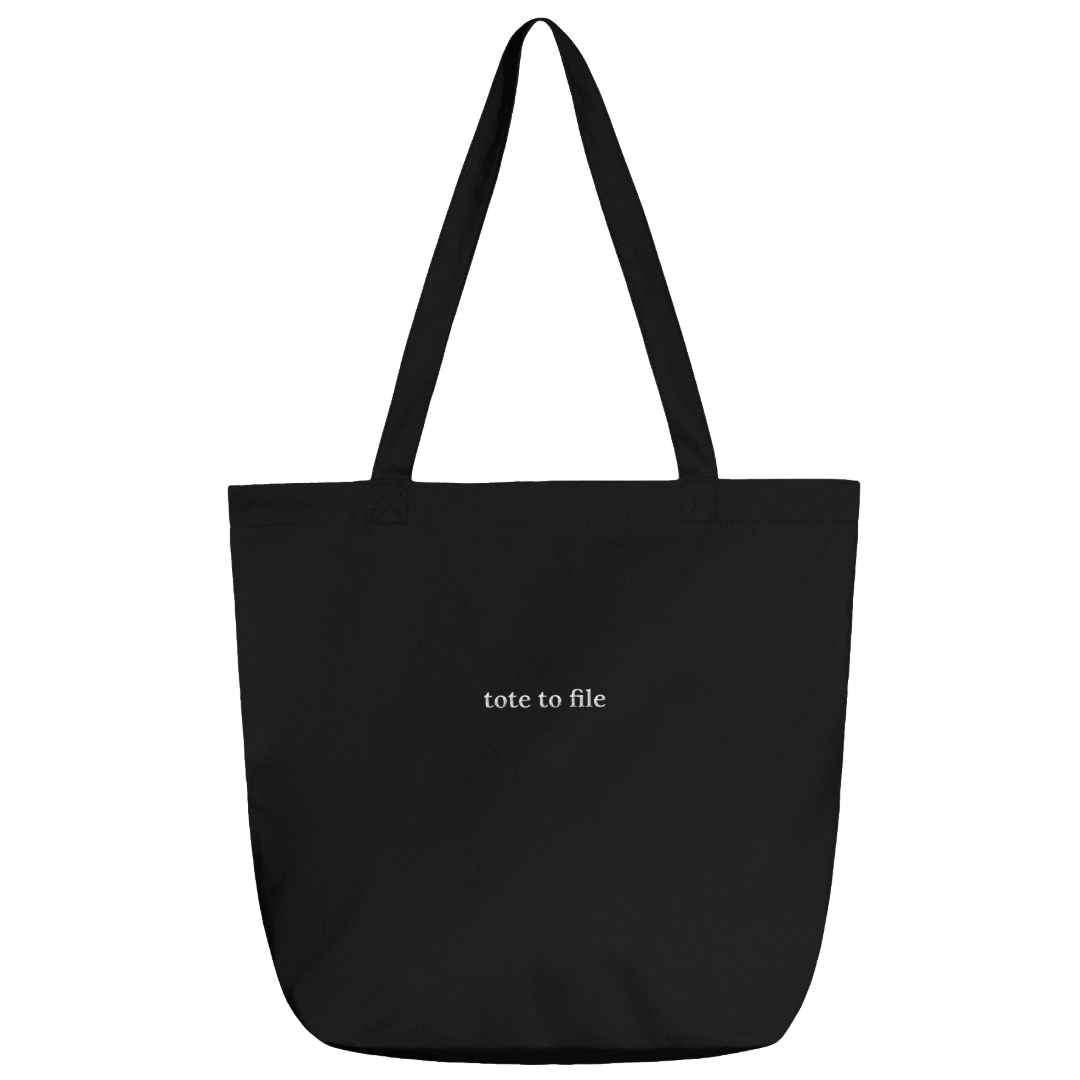 Tote to File embroidered tote bag